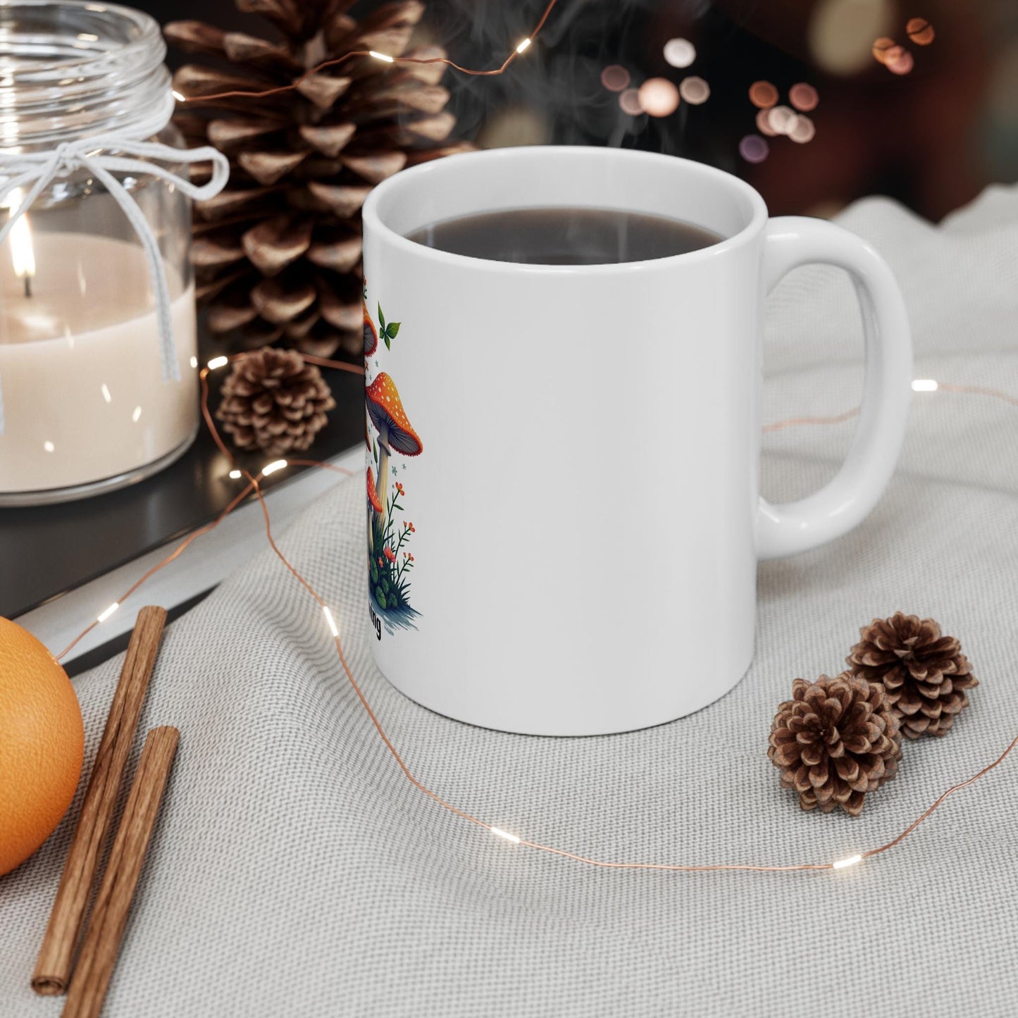 Still Growing Mug White 2 - Spiritual Growth Mug - Mushroom Coffee Cup - Personal Growth Gift - Inspirational Quote Mug - Nature Lover Gift