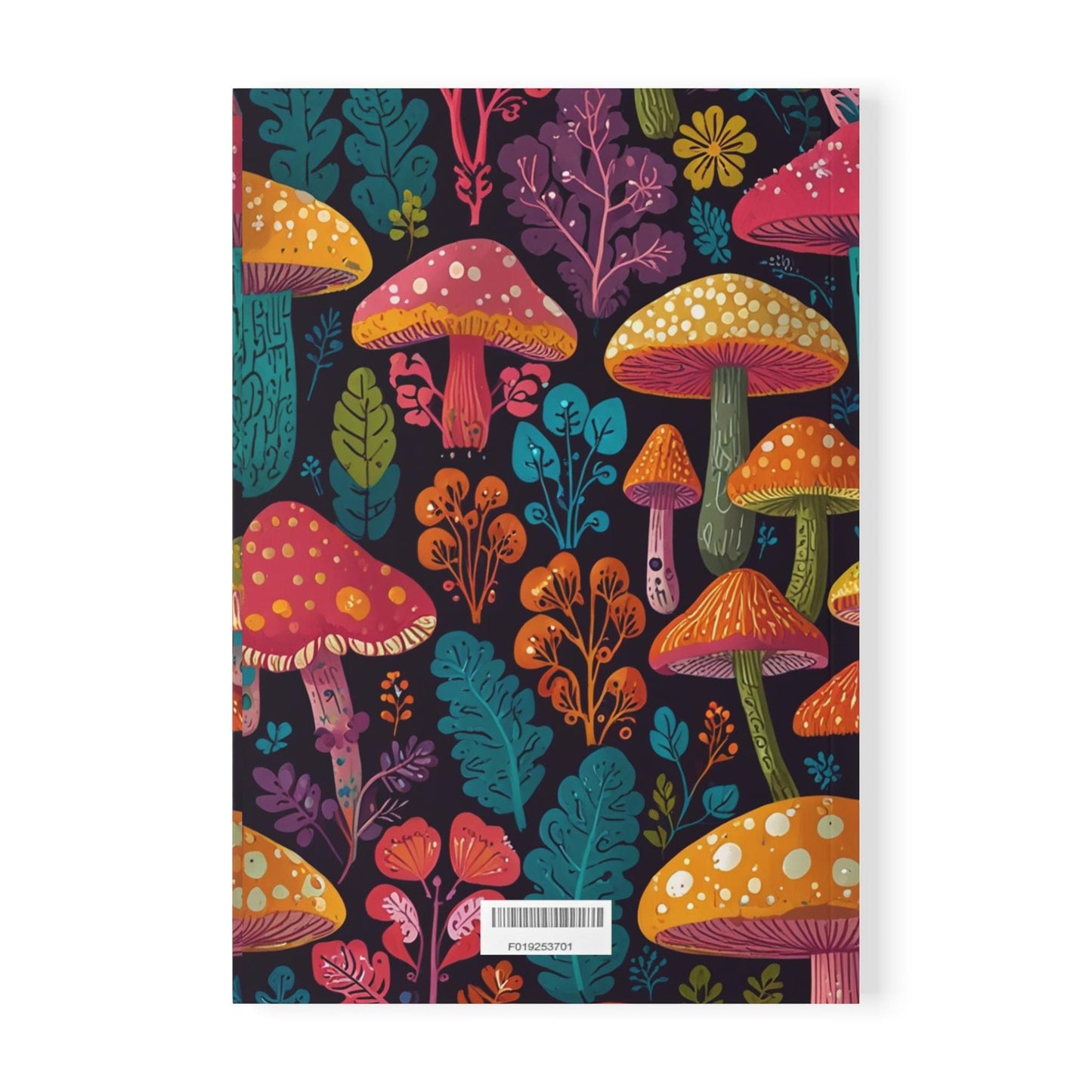 Dreamers Softcover A5 Notebook - Mushroom & Universe Design | Lined Paper | Eco-Friendly, Inspirational Journal for Nature Lovers