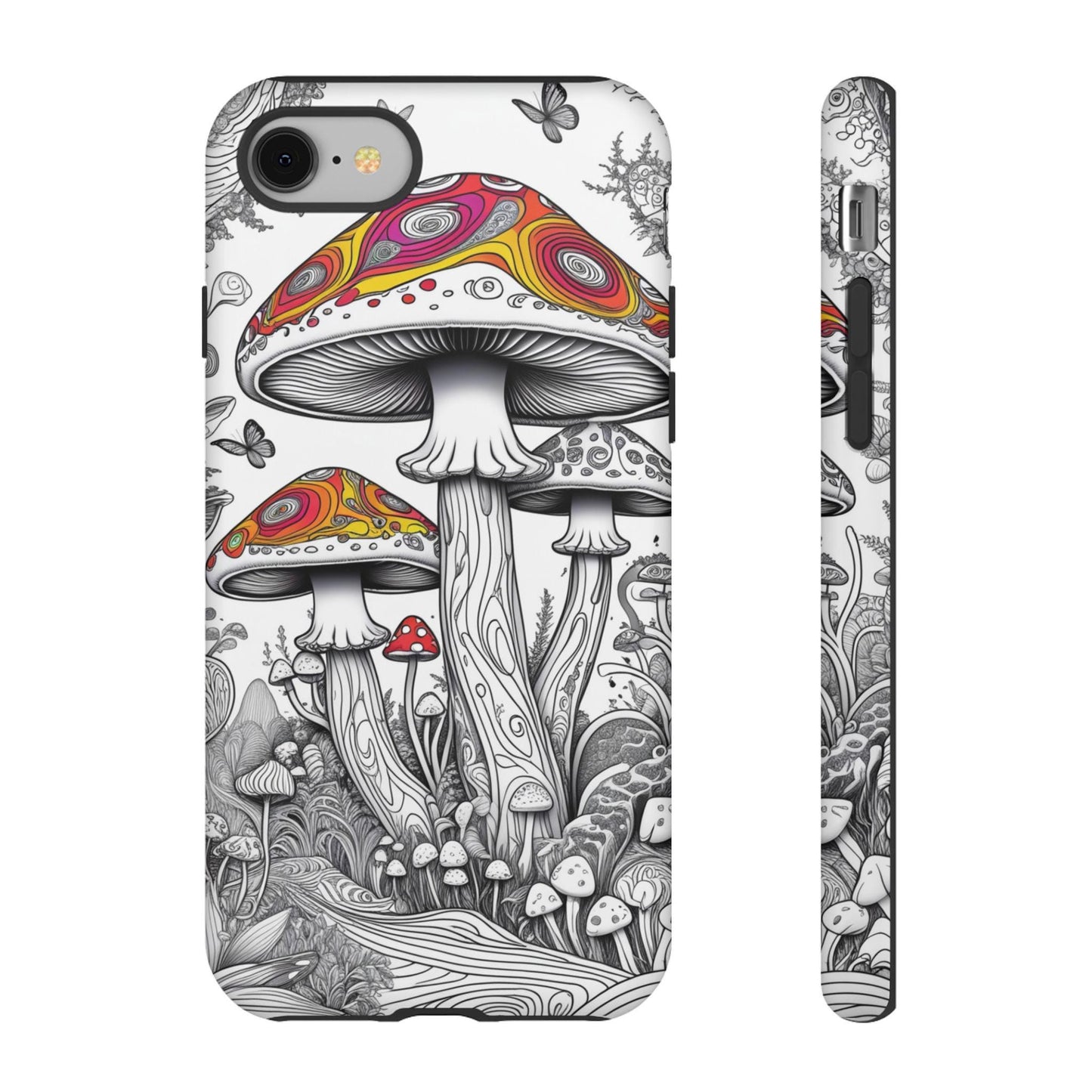 Psychedelic Mushroom Tough Case | Dual Layer iPhone & Phone Case | Durable Protective Cover | Mushroom Art | Unique Phone Accessory