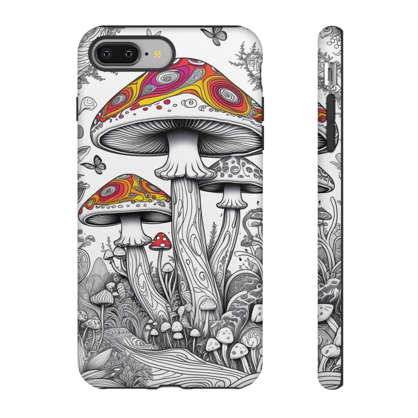 Psychedelic Mushroom Tough Case | Dual Layer iPhone & Phone Case | Durable Protective Cover | Mushroom Art | Unique Phone Accessory