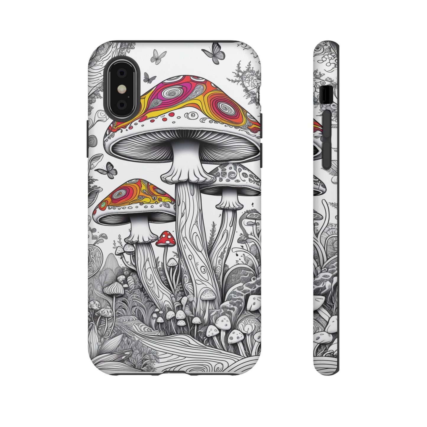 Psychedelic Mushroom Tough Case | Dual Layer iPhone & Phone Case | Durable Protective Cover | Mushroom Art | Unique Phone Accessory