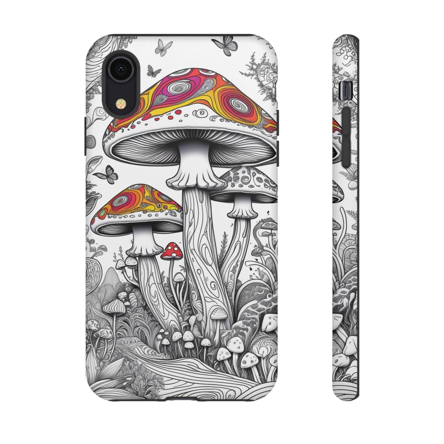 Psychedelic Mushroom Tough Case | Dual Layer iPhone & Phone Case | Durable Protective Cover | Mushroom Art | Unique Phone Accessory