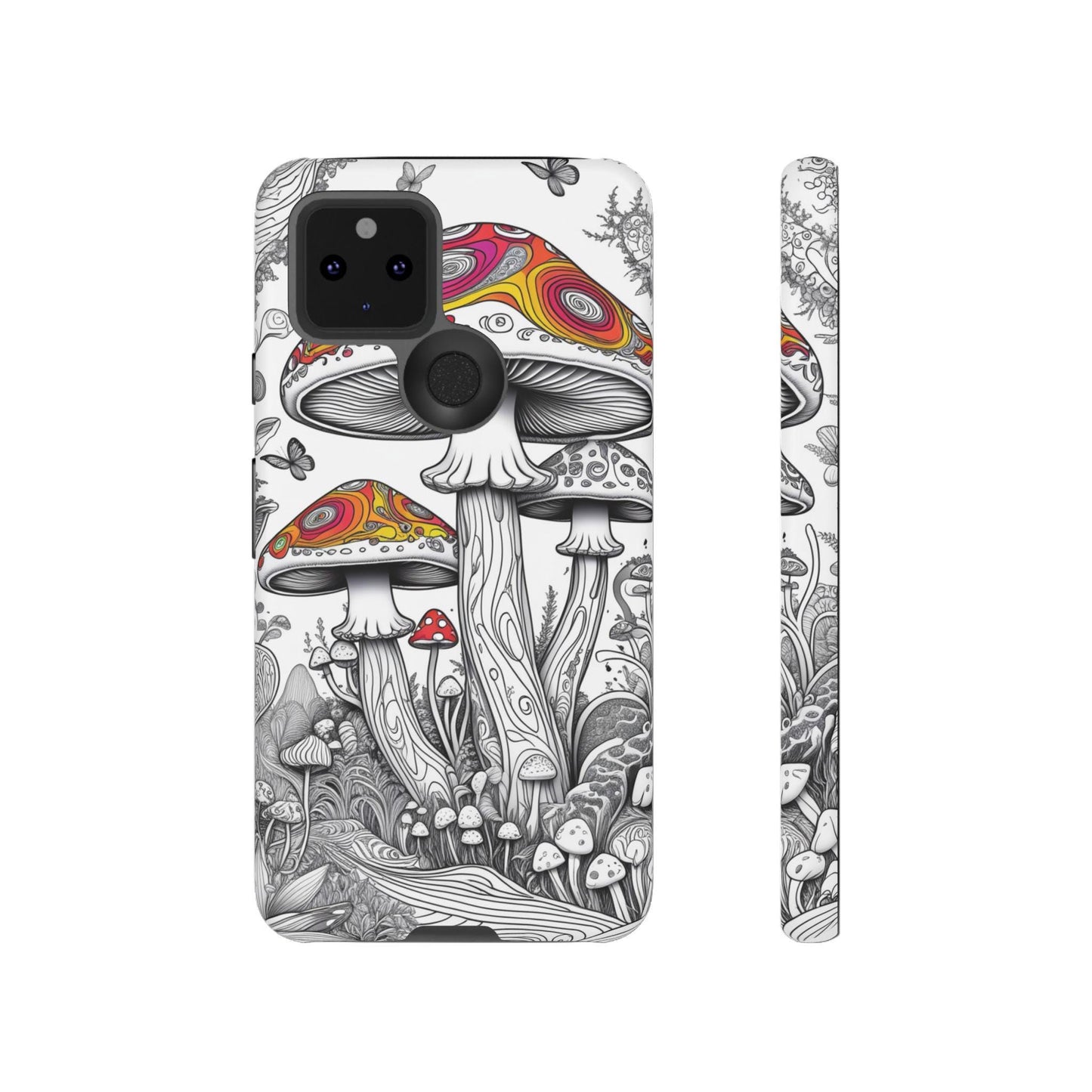 Psychedelic Mushroom Tough Case | Dual Layer iPhone & Phone Case | Durable Protective Cover | Mushroom Art | Unique Phone Accessory