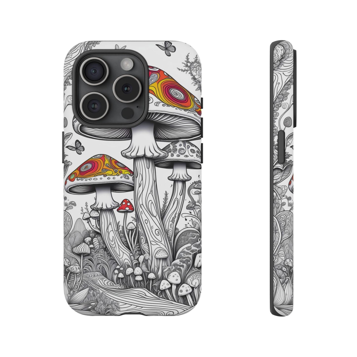 Psychedelic Mushroom Tough Case | Dual Layer iPhone & Phone Case | Durable Protective Cover | Mushroom Art | Unique Phone Accessory