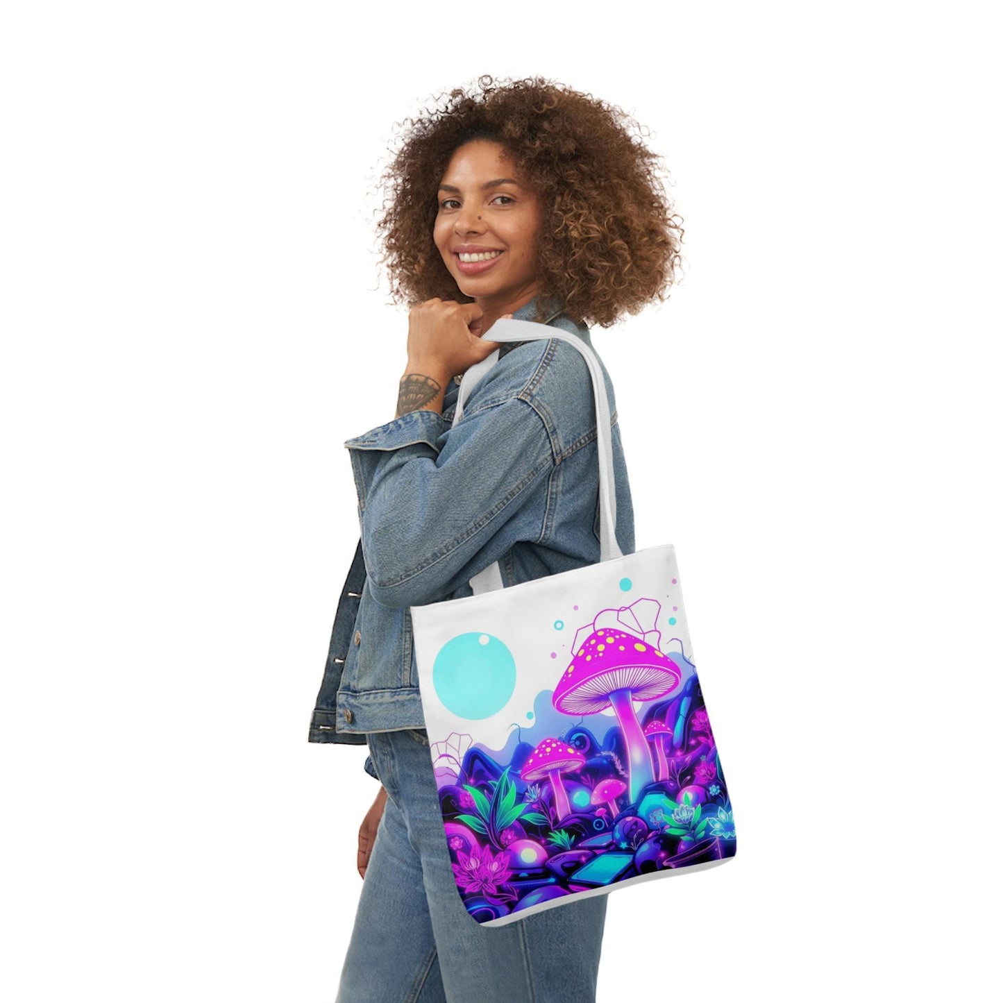 Mushroom Sun Tote Bag | Psychedelic Mushroom Design | Vibrant Sun and Fungi Art | Eco-Friendly Canvas | Bold & Colourful Tote