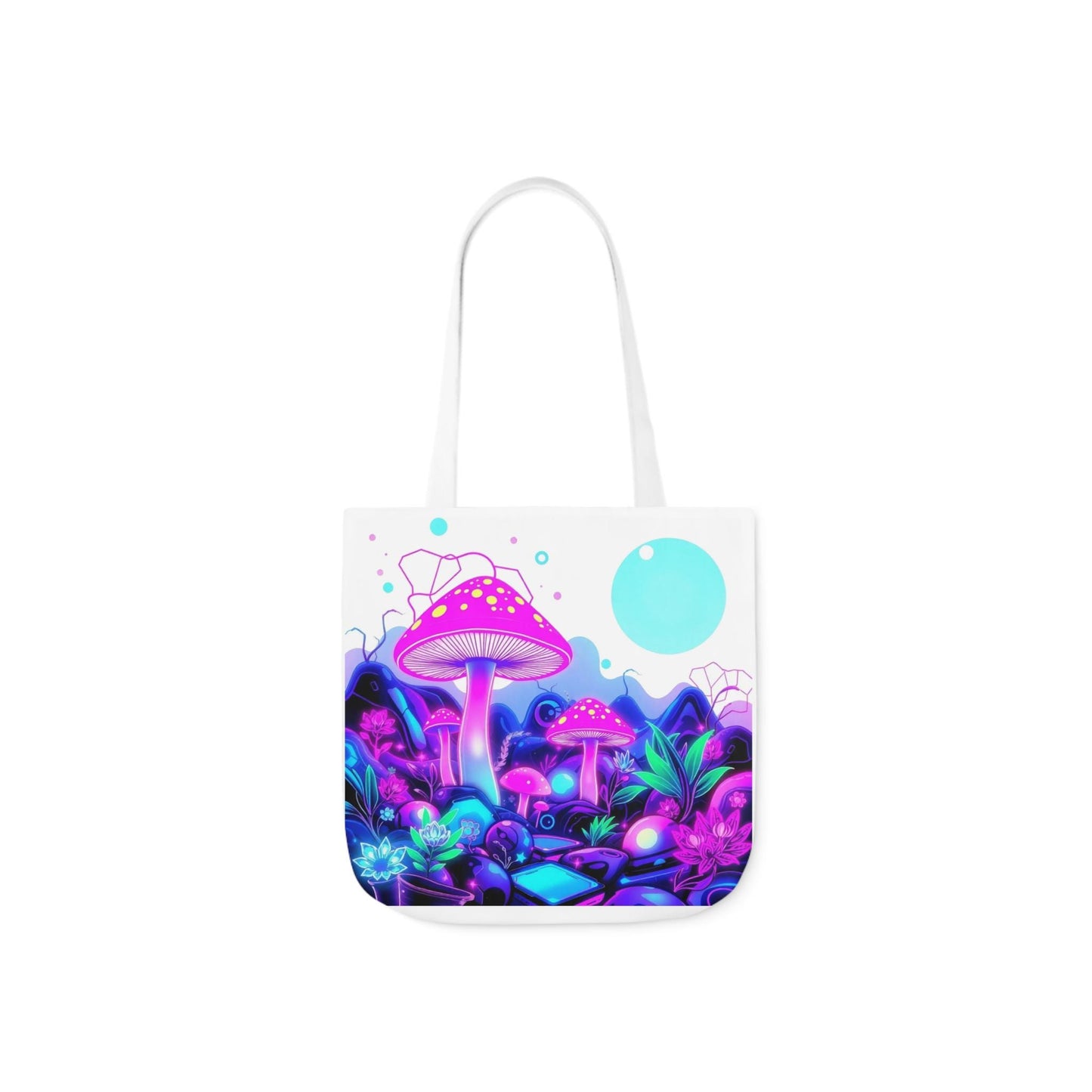 Mushroom Sun Tote Bag | Psychedelic Mushroom Design | Vibrant Sun and Fungi Art | Eco-Friendly Canvas | Bold & Colourful Tote