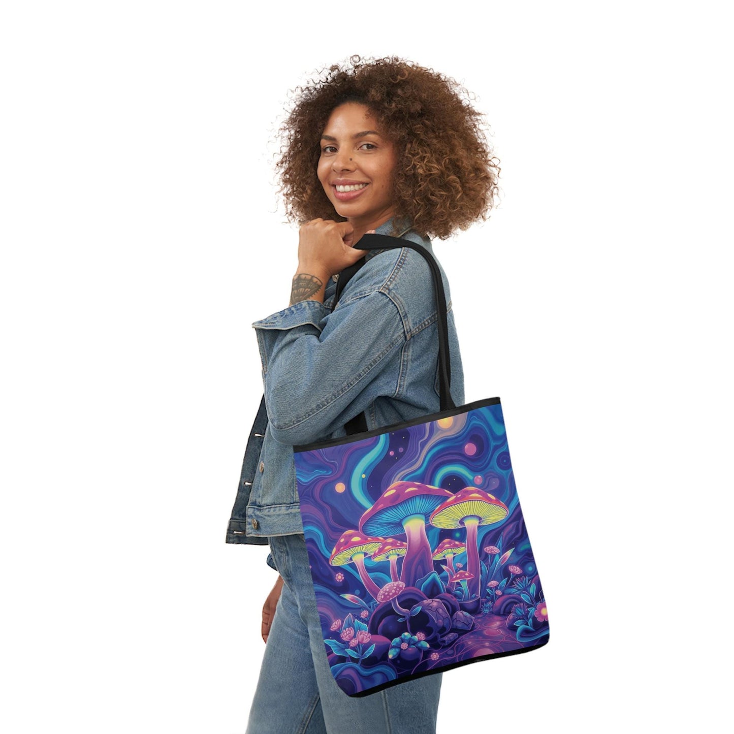 Mushroom Aura Tote Bag | Psychedelic Mushroom Art | Aura and Energy Design | Eco-Friendly Canvas | Trippy & Spiritual Tote