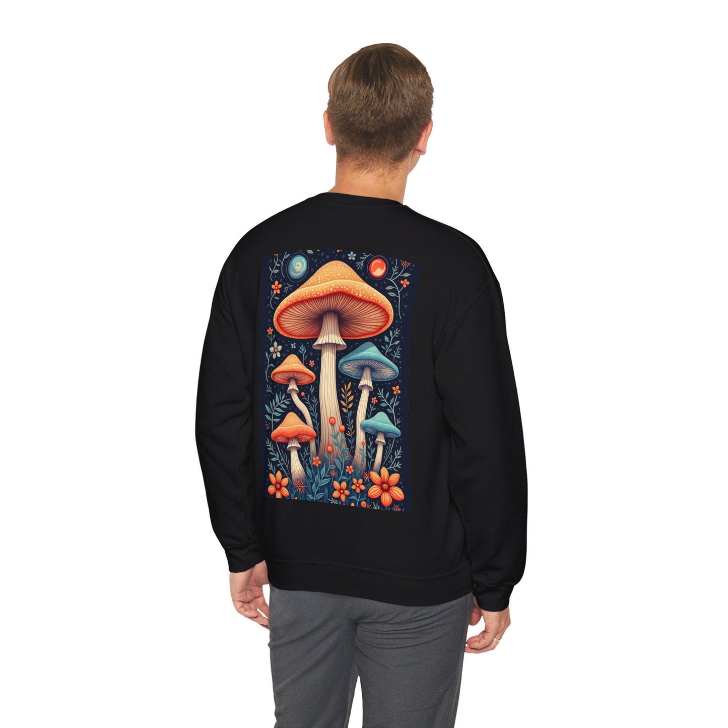 Mush-Love Collection Jumper - Unisex Heavy Blend Crew Neck - Unique Mushroom Design - Cozy Sweatshirt - Perfect Gift for Mushroom Lovers