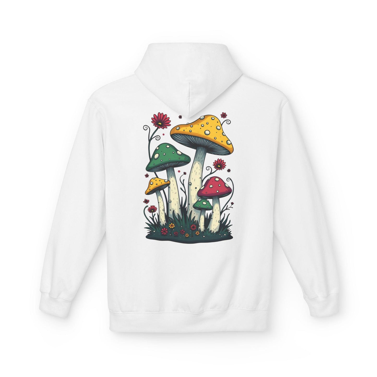 Mush-Love Collection Hoodie - Unisex Hoodie with Unique Mushroom Design on Back - Signature Mush-Love Logo - Eco-Friendly Fashion