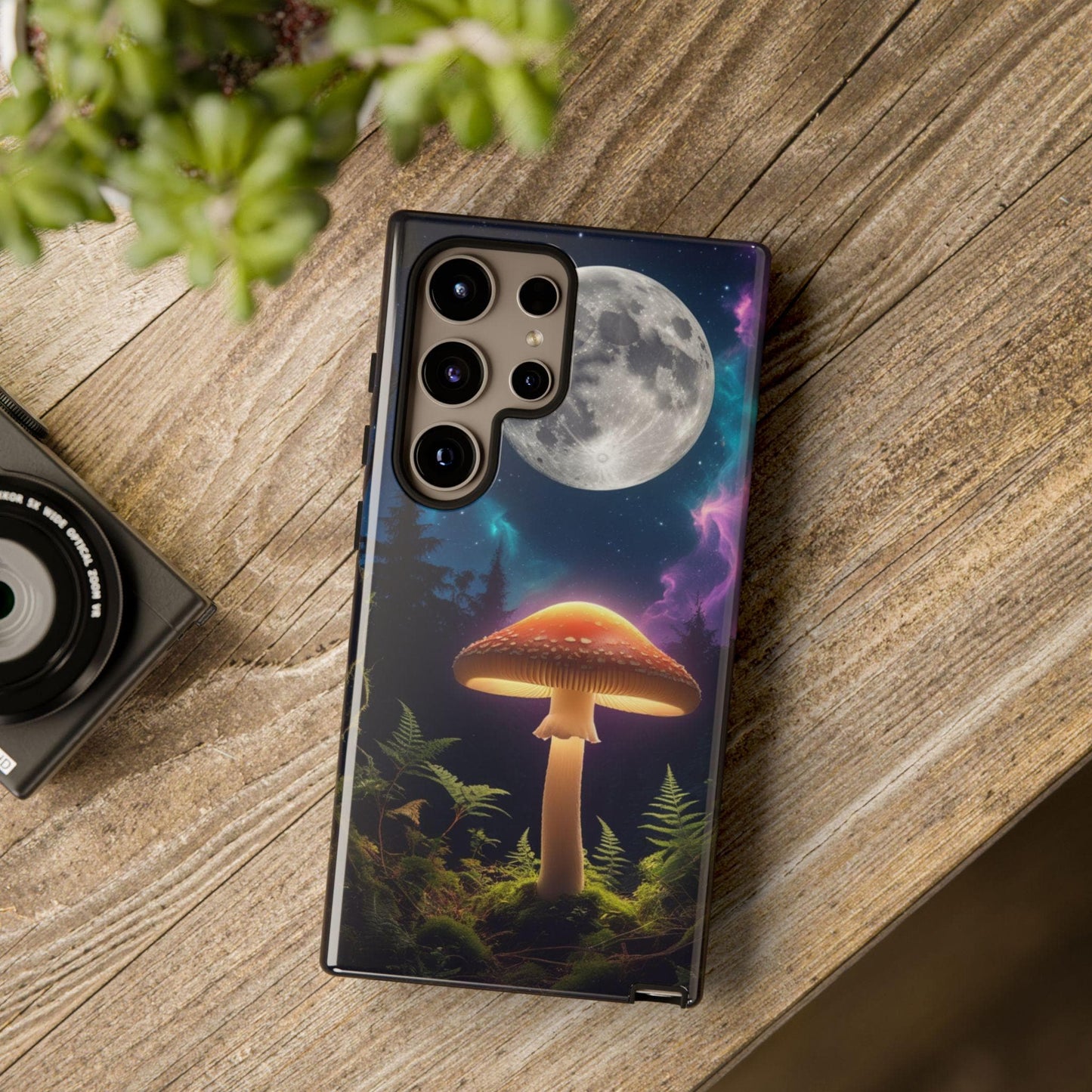 Moonlit Mushroom Tough Case for Samsung S25S24 | Enchanted Forest Design, Celestial Mushroom, Unique Phone case, Magical Forest Phone Case