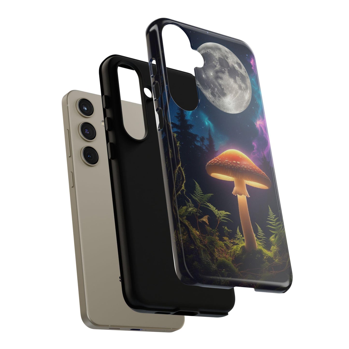 Moonlit Mushroom Tough Case for Samsung S25S24 | Enchanted Forest Design, Celestial Mushroom, Unique Phone case, Magical Forest Phone Case