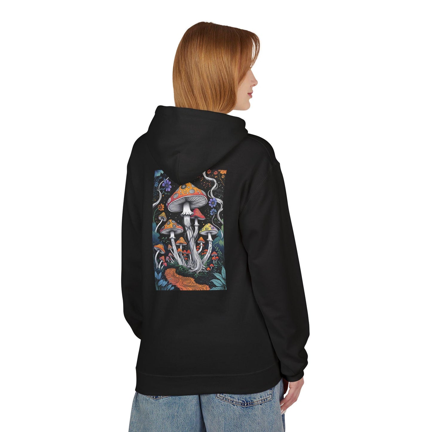 Mushroom Mindscapes Hoodie - Psychedelic Mushroom Design, Colourful Fungi Hoodie, Unisex, Nature-Inspired Hoodie, Gift for Mushroom Lovers