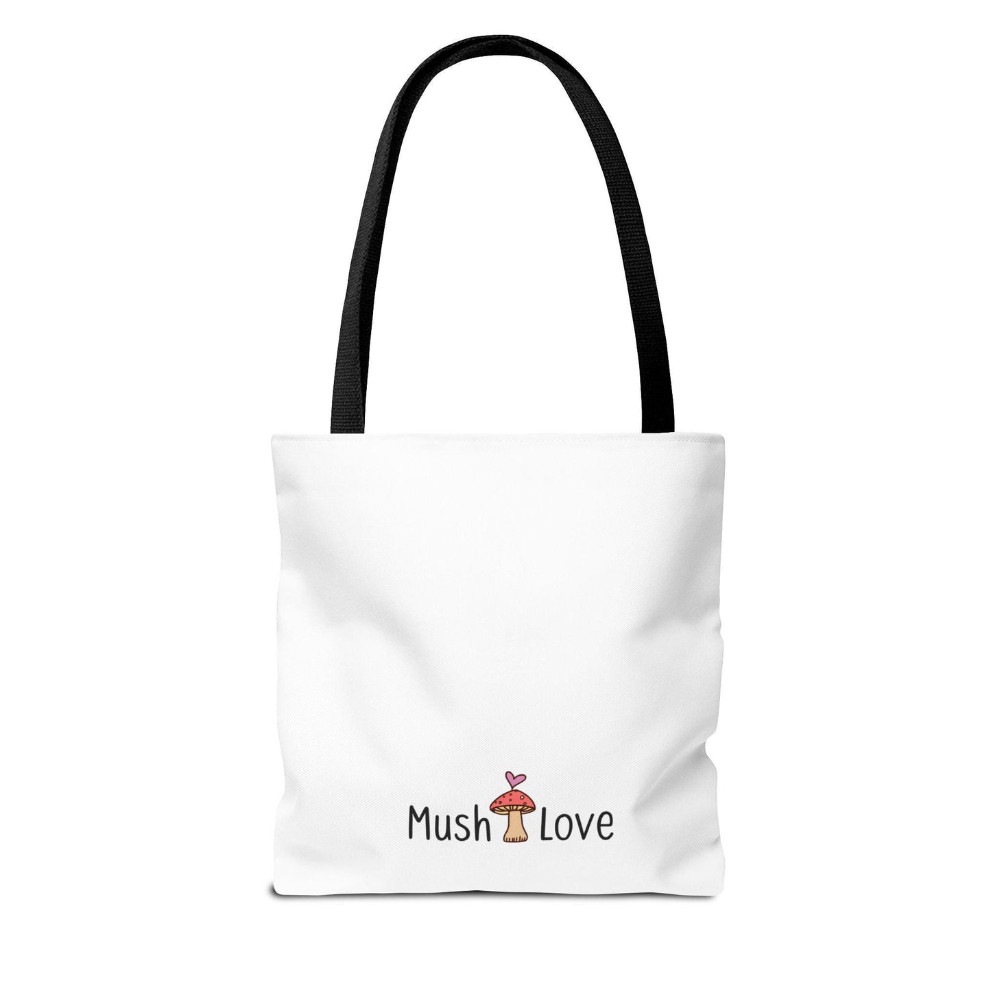 Still Growing Mushroom Tote Bag | Organic Cotton Eco-Friendly Bag | Unique Mushroom Design | Reusable Shopping Tote | Mush-Love Logo