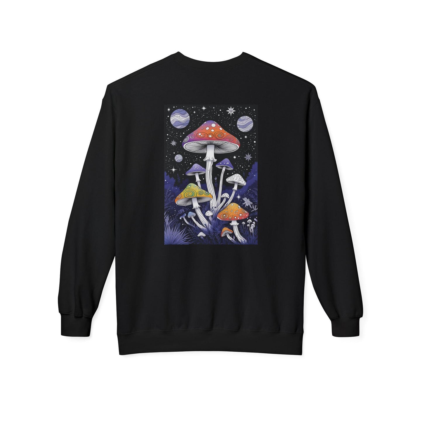 Mushroom Mindscapes Jumper - Psychedelic Mushroom Sweatshirt, Colourful Fungi Design, Unisex, Nature-Inspired Apparel