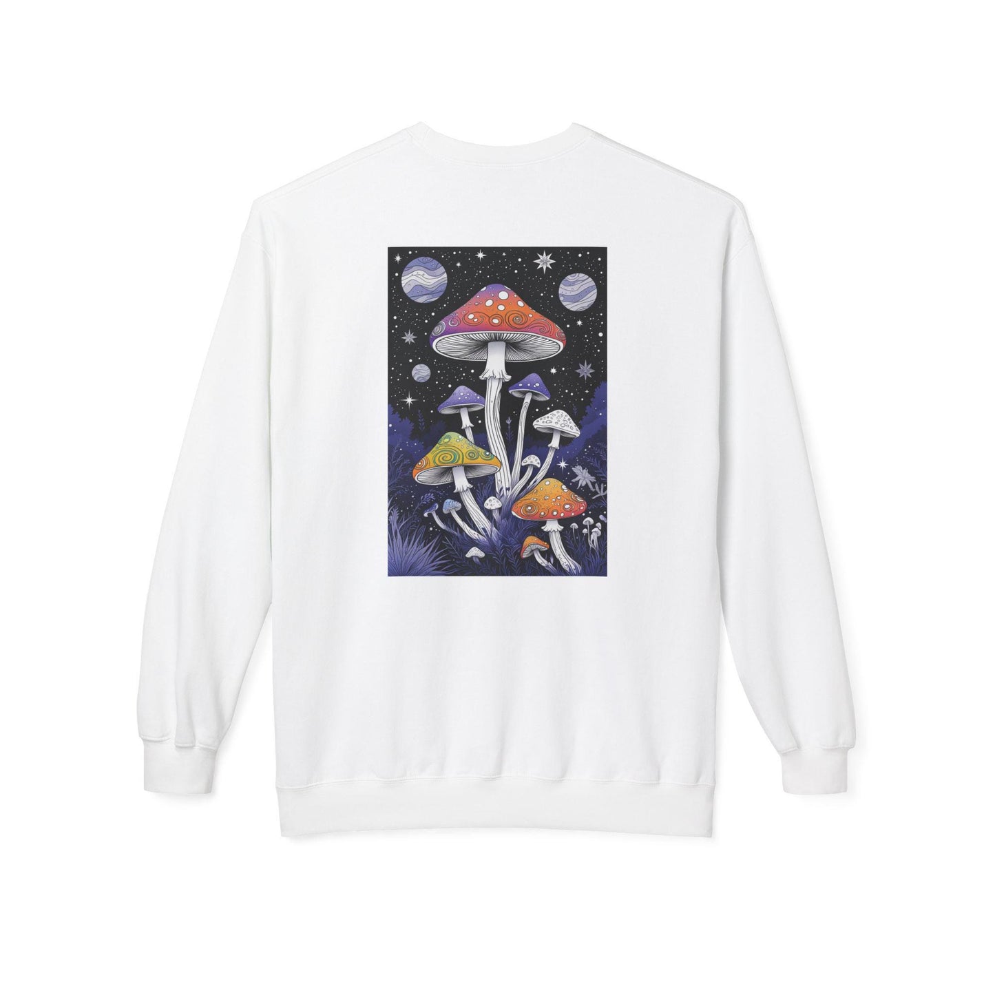 Mushroom Mindscapes Jumper - Psychedelic Mushroom Sweatshirt, Colourful Fungi Design, Unisex, Nature-Inspired Apparel