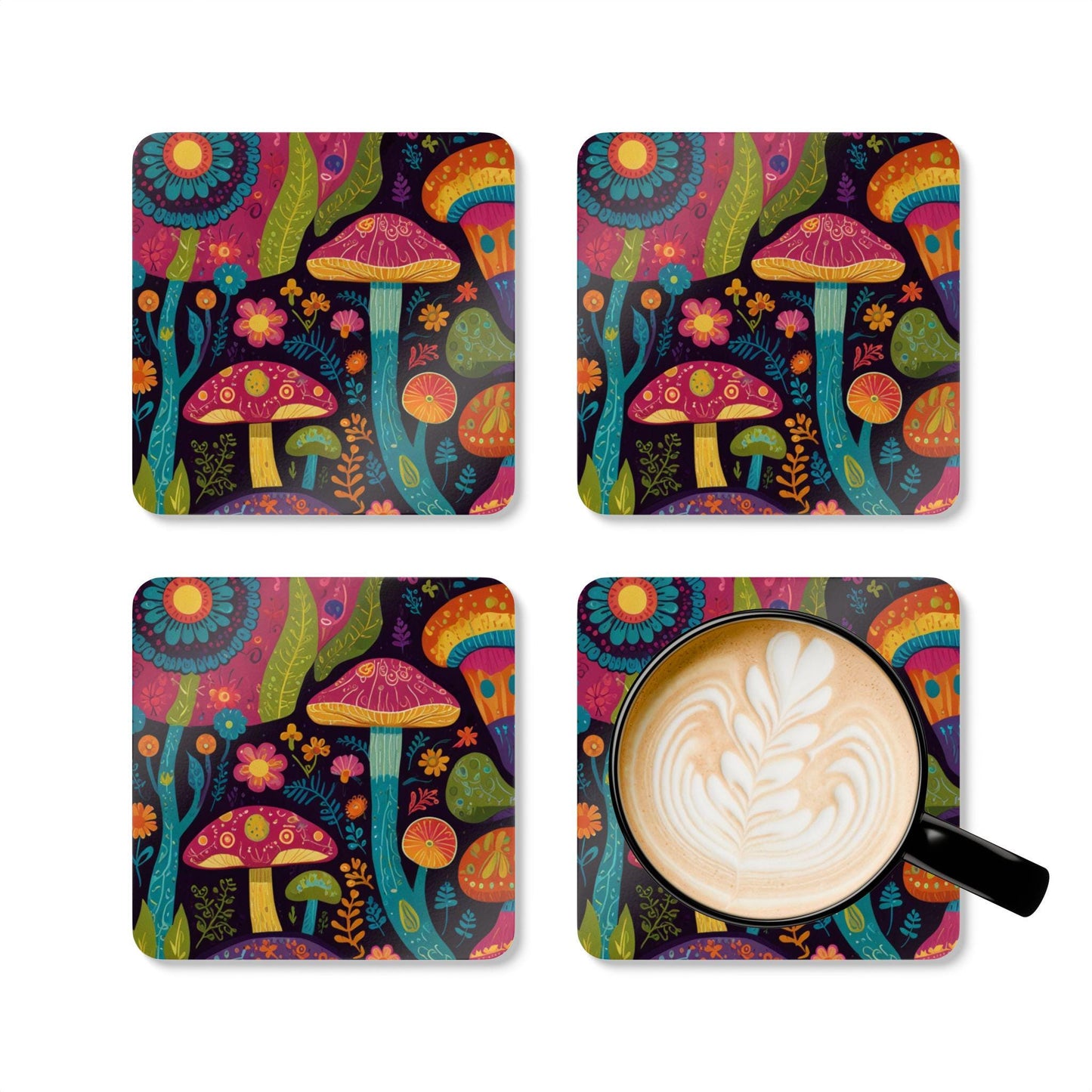 Stunning Cork Coasters Set of 4 - Unique Nature-Inspired Design - Eco-Friendly, Stylish Coasters - Sustainable Home Décor