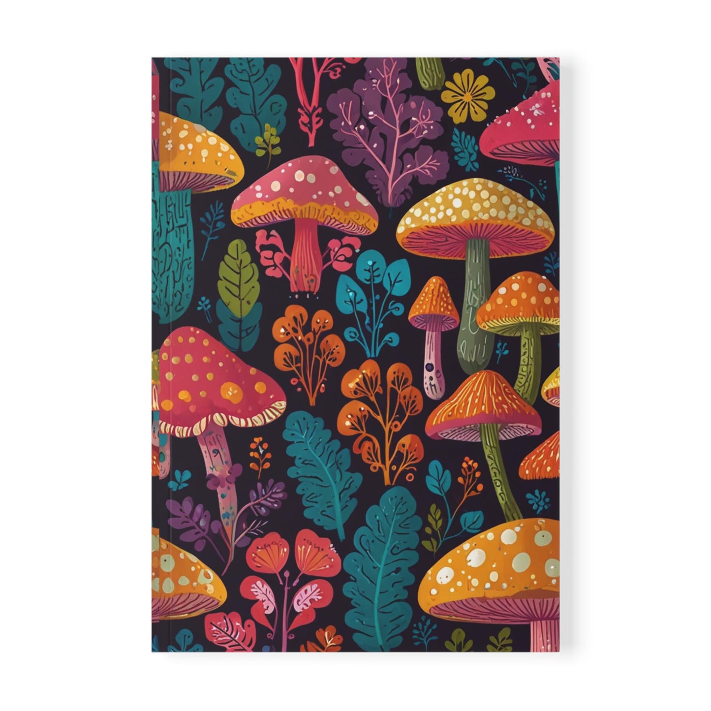 Dreamers Softcover A5 Notebook - Mushroom & Universe Design | Lined Paper | Eco-Friendly, Inspirational Journal for Nature Lovers