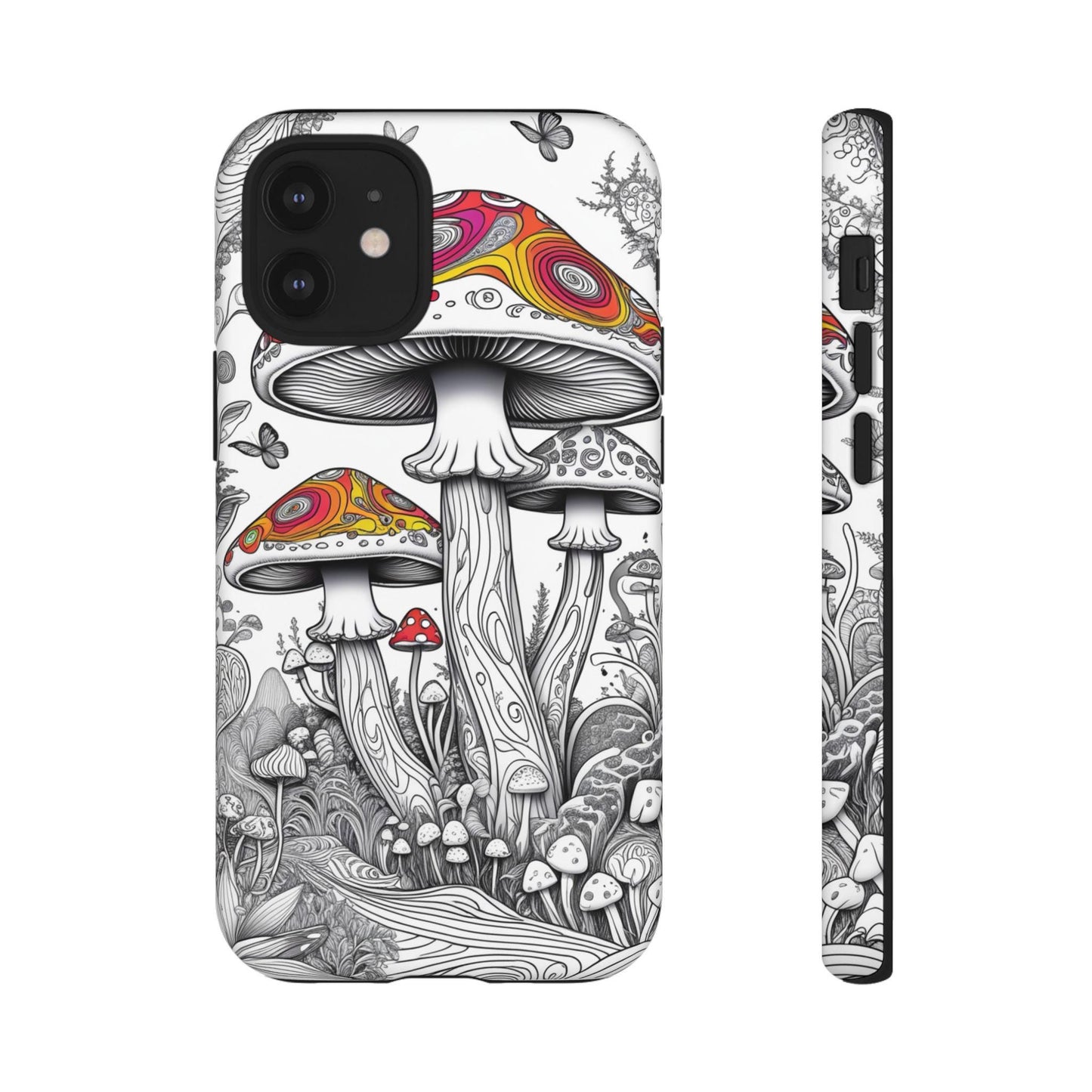 Psychedelic Mushroom Tough Case | Dual Layer iPhone & Phone Case | Durable Protective Cover | Mushroom Art | Unique Phone Accessory