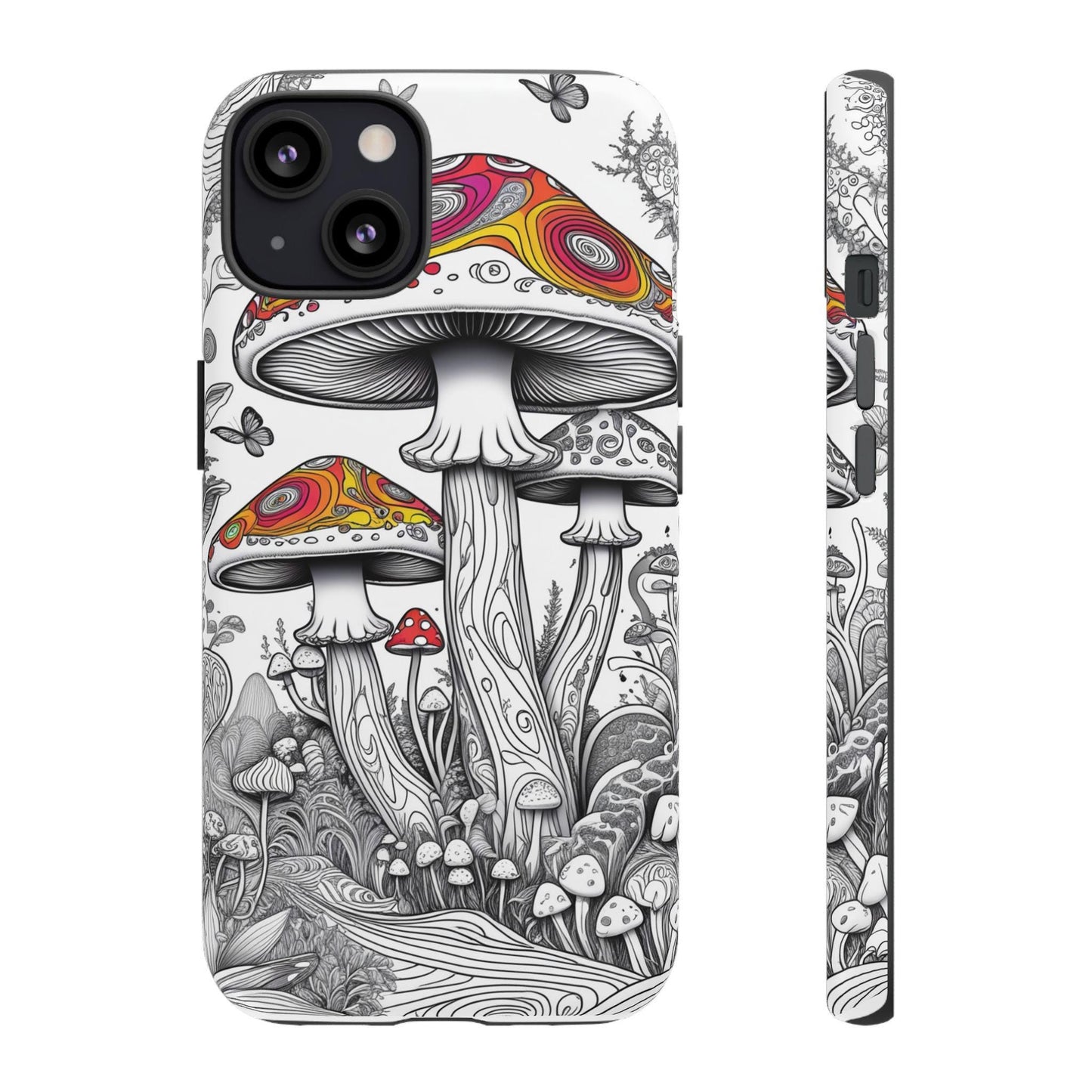 Psychedelic Mushroom Tough Case | Dual Layer iPhone & Phone Case | Durable Protective Cover | Mushroom Art | Unique Phone Accessory