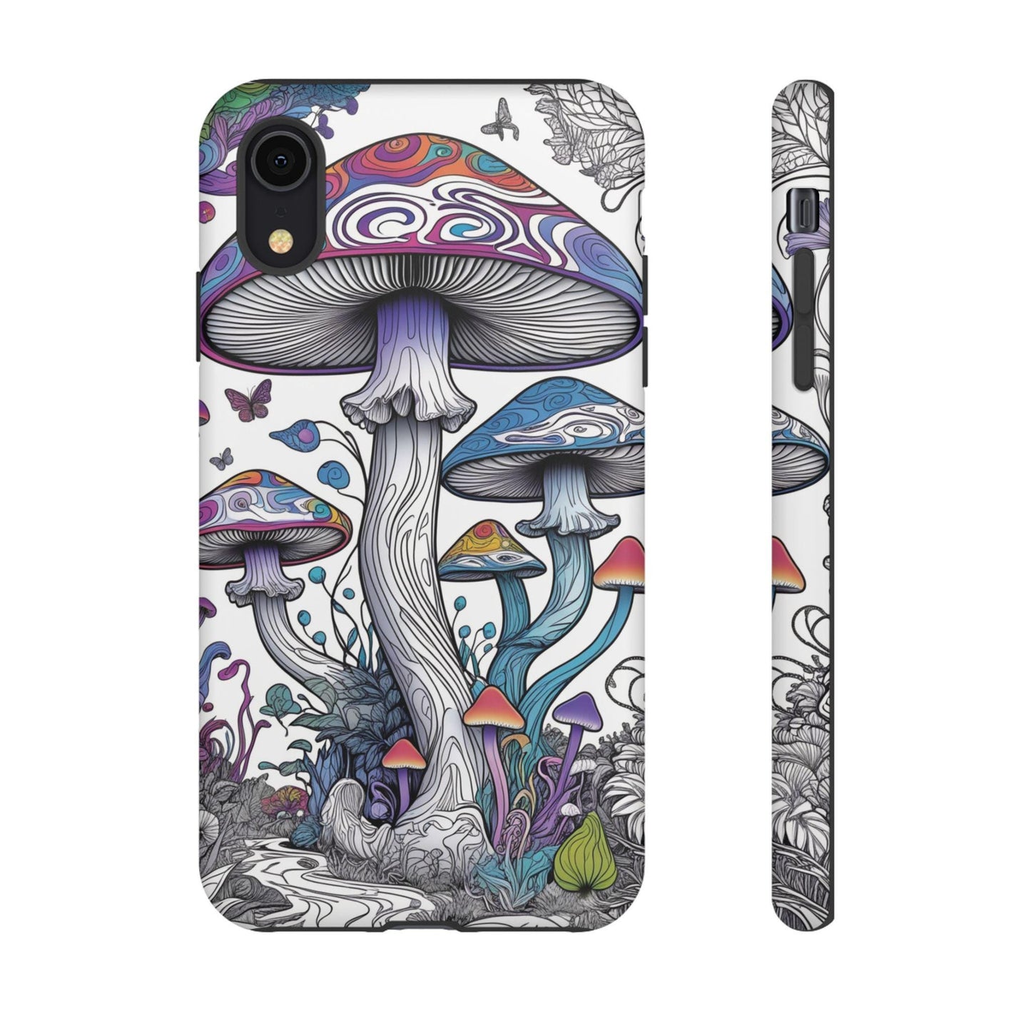 Psychedelic Mushroom Colour Tough Case | Dual Layer iPhone, Phone Case | Durable Protective Cover | Mushroom Art | Custom iPhone Case