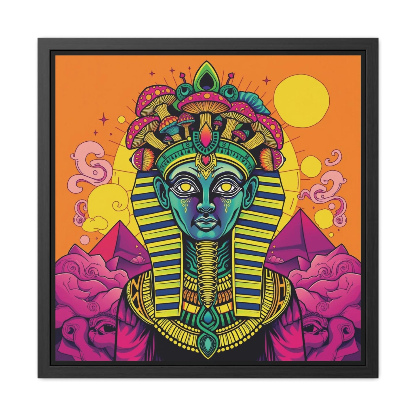 Chosen Pharaoh Framed Print | Egyptian Art | Hand-Crafted Wooden Frame | Unique Wall Art | Pharaoh Portrait | Ancient Egyptian Decor