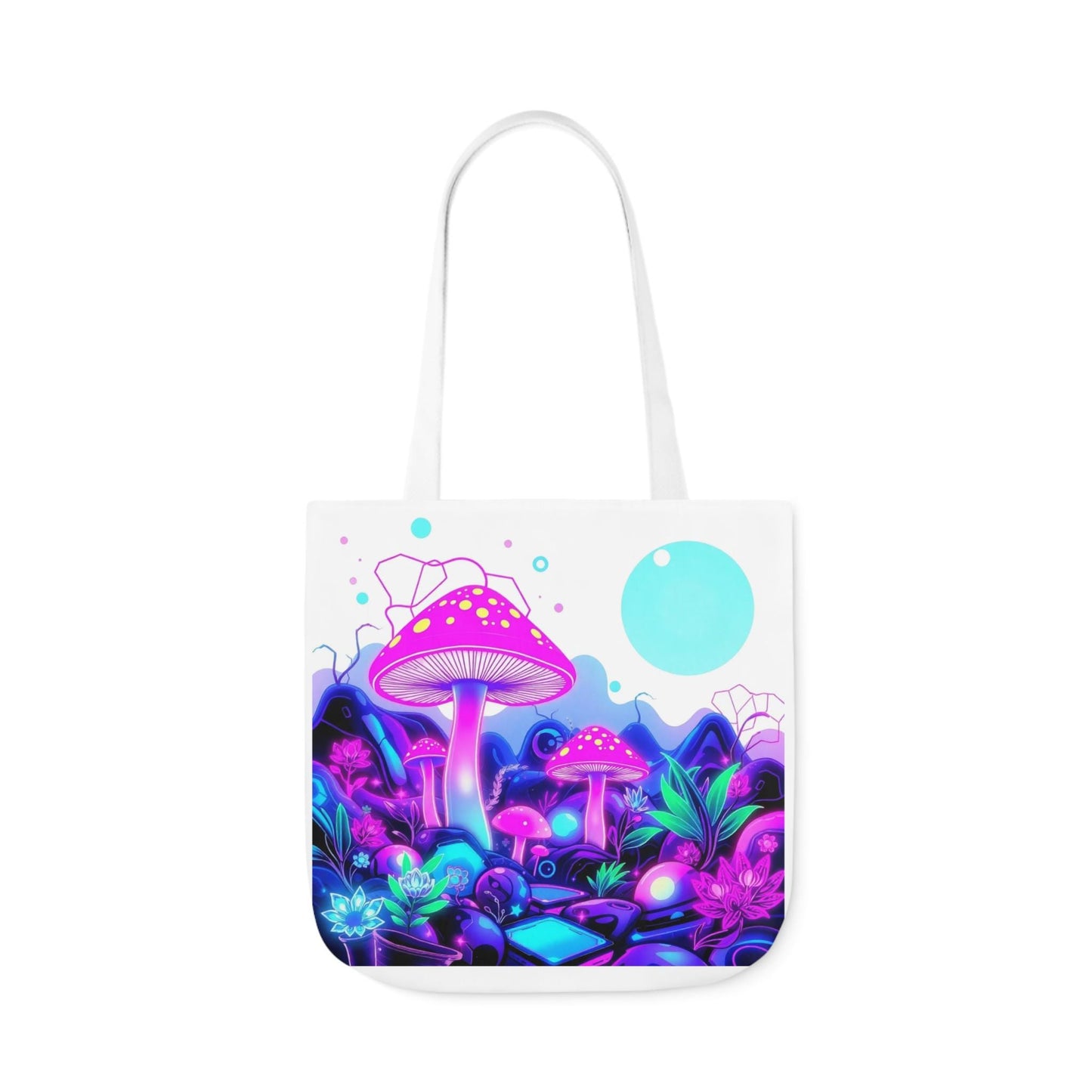 Mushroom Sun Tote Bag | Psychedelic Mushroom Design | Vibrant Sun and Fungi Art | Eco-Friendly Canvas | Bold & Colourful Tote