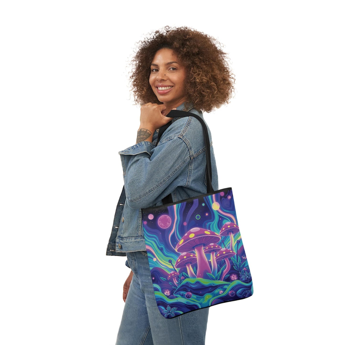 Mushroomtopia Tote Bag | Psychedelic Mushroom Art | Fantasy Fungi Design | Eco-Friendly Canvas | Vibrant & Magical Tote | 3 different sizes