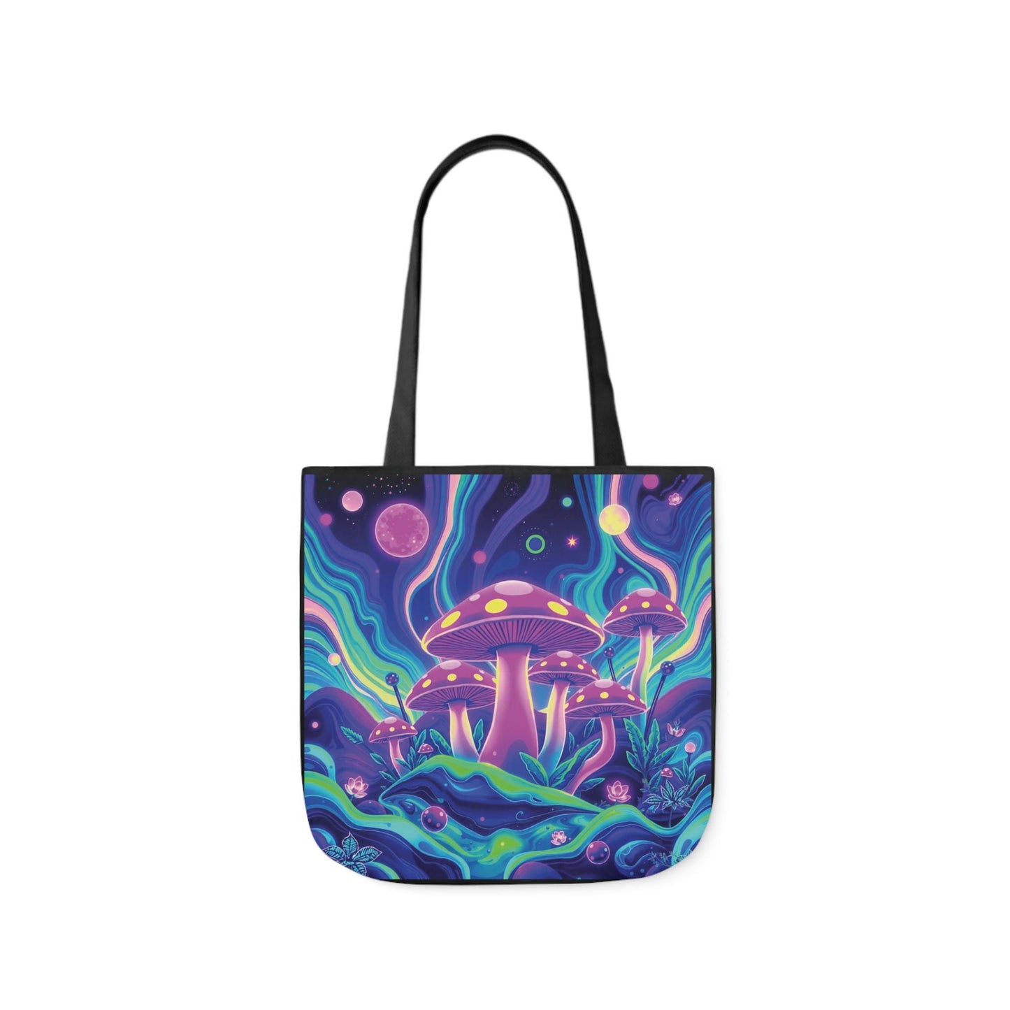 Mushroomtopia Tote Bag | Psychedelic Mushroom Art | Fantasy Fungi Design | Eco-Friendly Canvas | Vibrant & Magical Tote | 3 different sizes