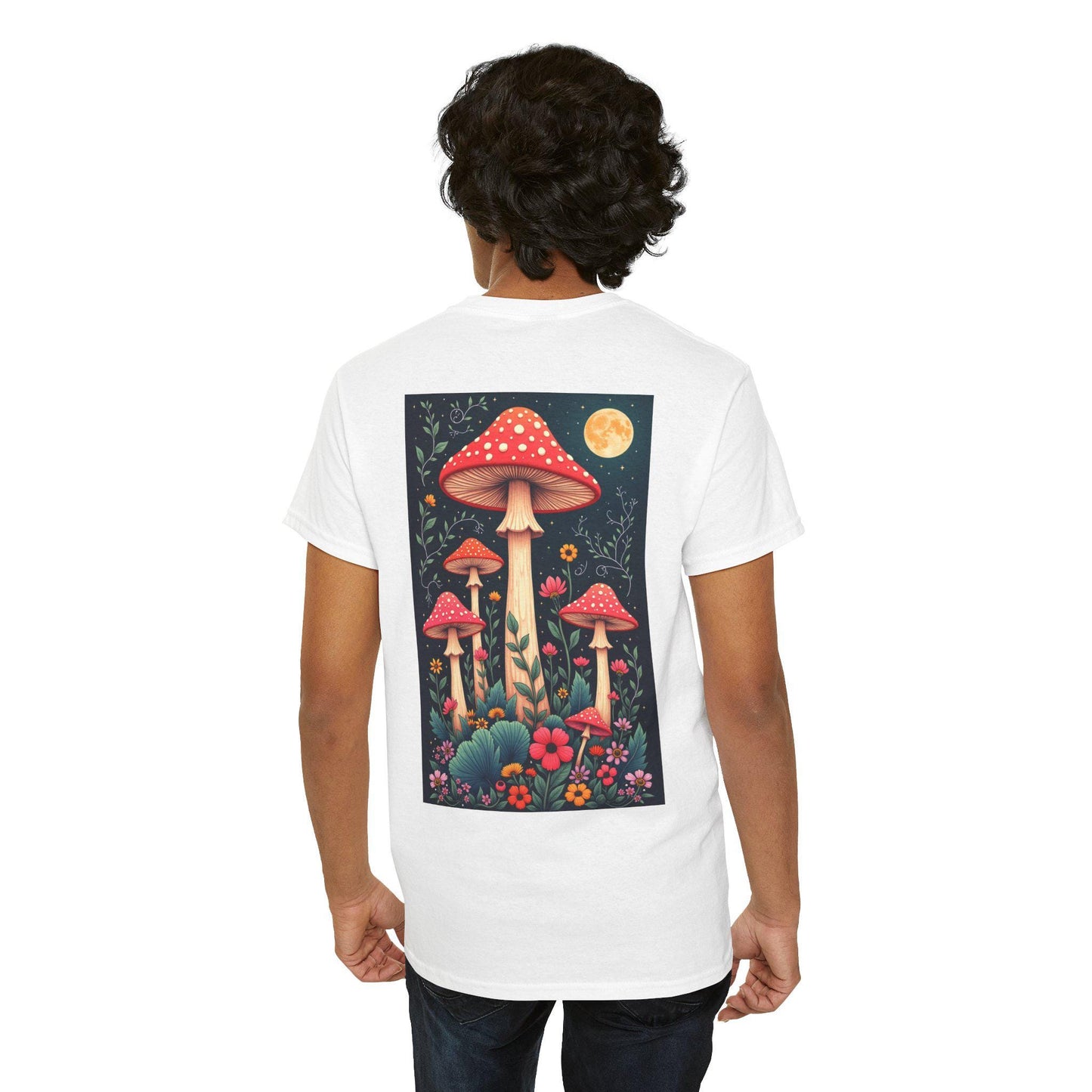 Mush-Love Collection T-shirt - Unique Mushroom Design - Unisex, Soft Cotton Tee - Nature-Inspired, Boho, Fungi Fashion - Casual Wear