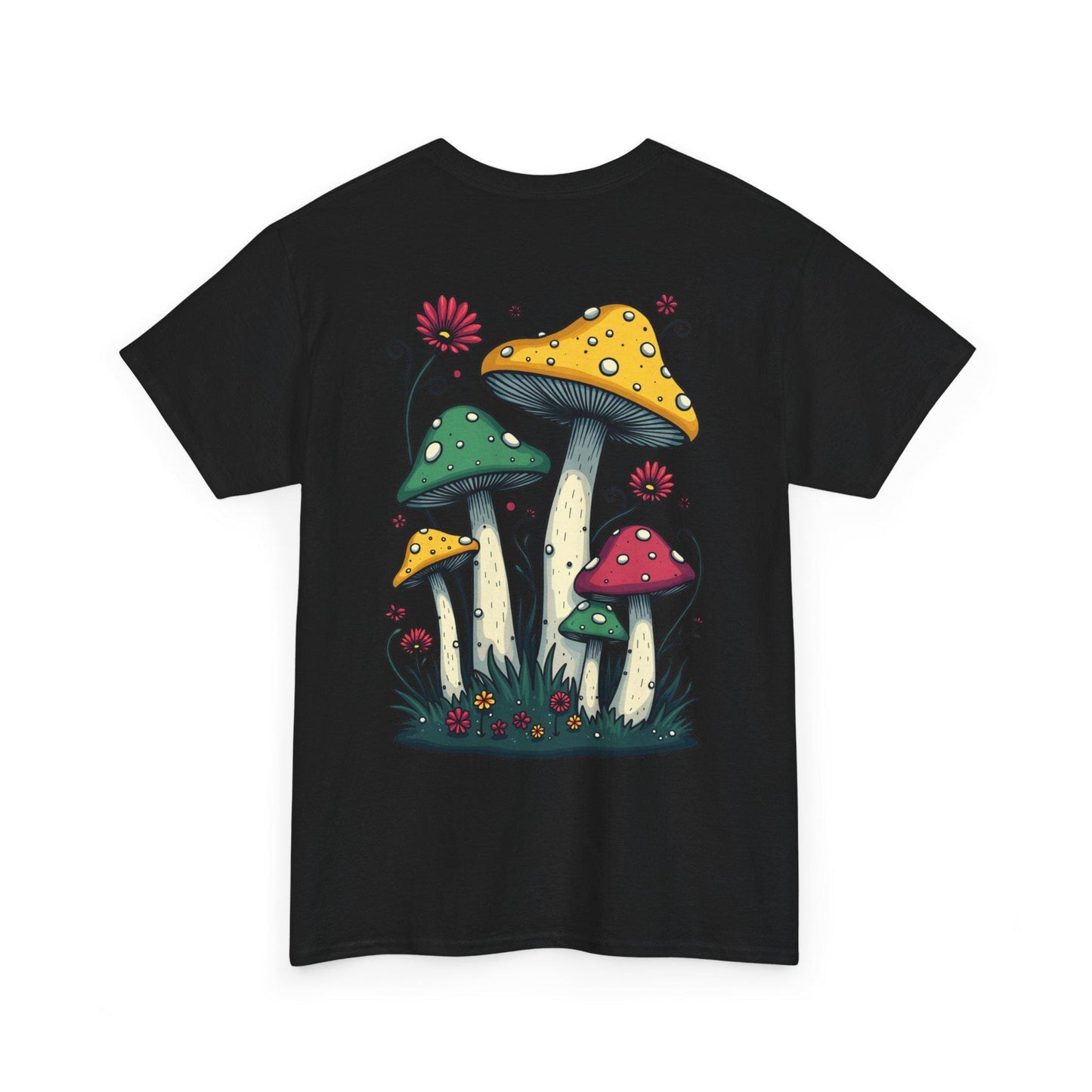 Mush-Love Collection Tee - Unisex T-Shirt with Unique Mushroom Back Design - Signature Mush-Love Logo - Eco-Friendly Fashion