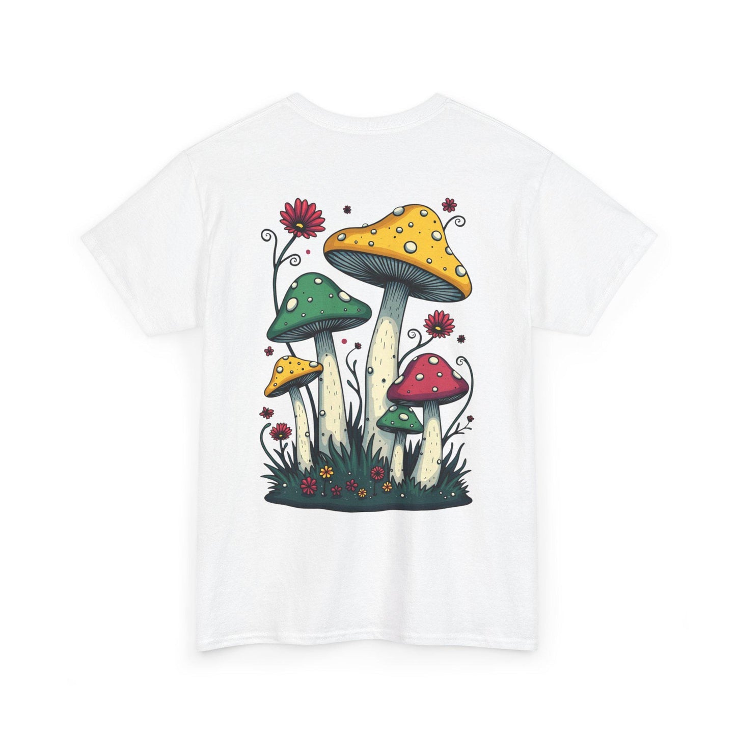 Mush-Love Collection Tee - Unisex T-Shirt with Unique Mushroom Back Design - Signature Mush-Love Logo - Eco-Friendly Fashion