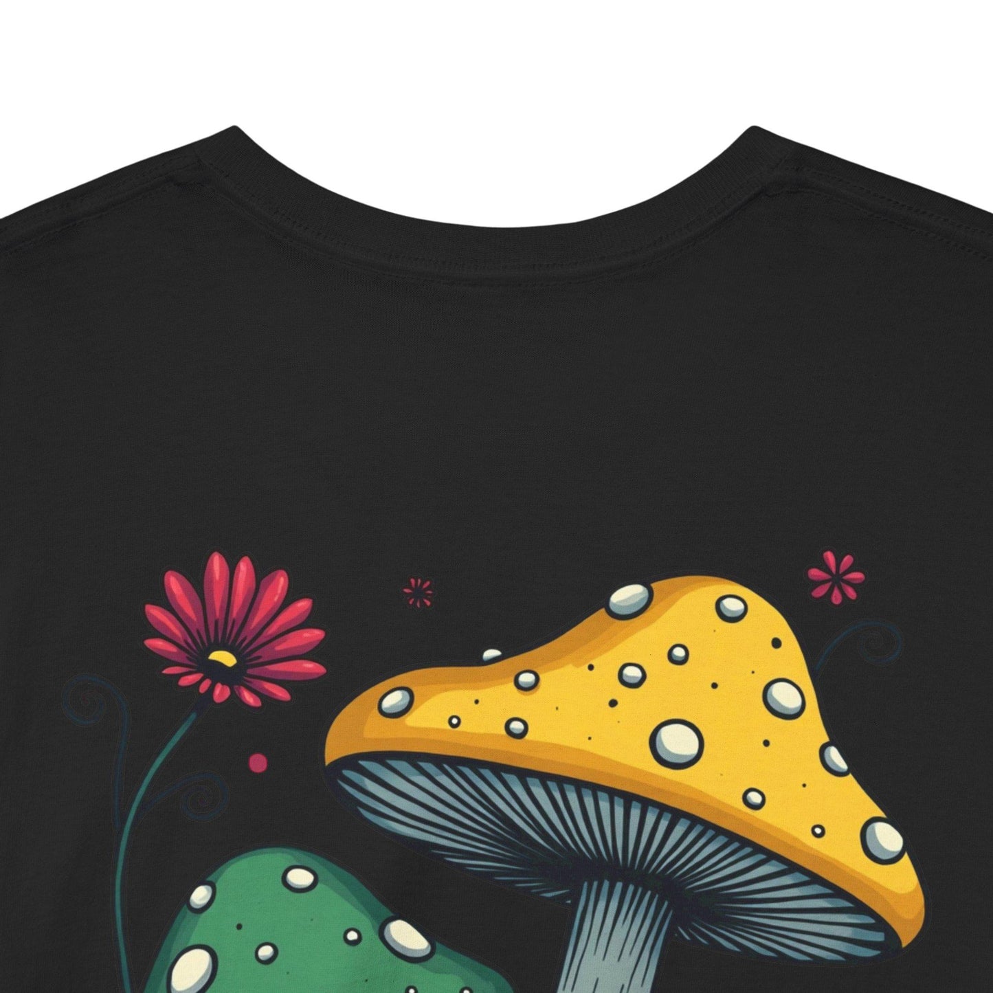 Mush-Love Collection Tee - Unisex T-Shirt with Unique Mushroom Back Design - Signature Mush-Love Logo - Eco-Friendly Fashion