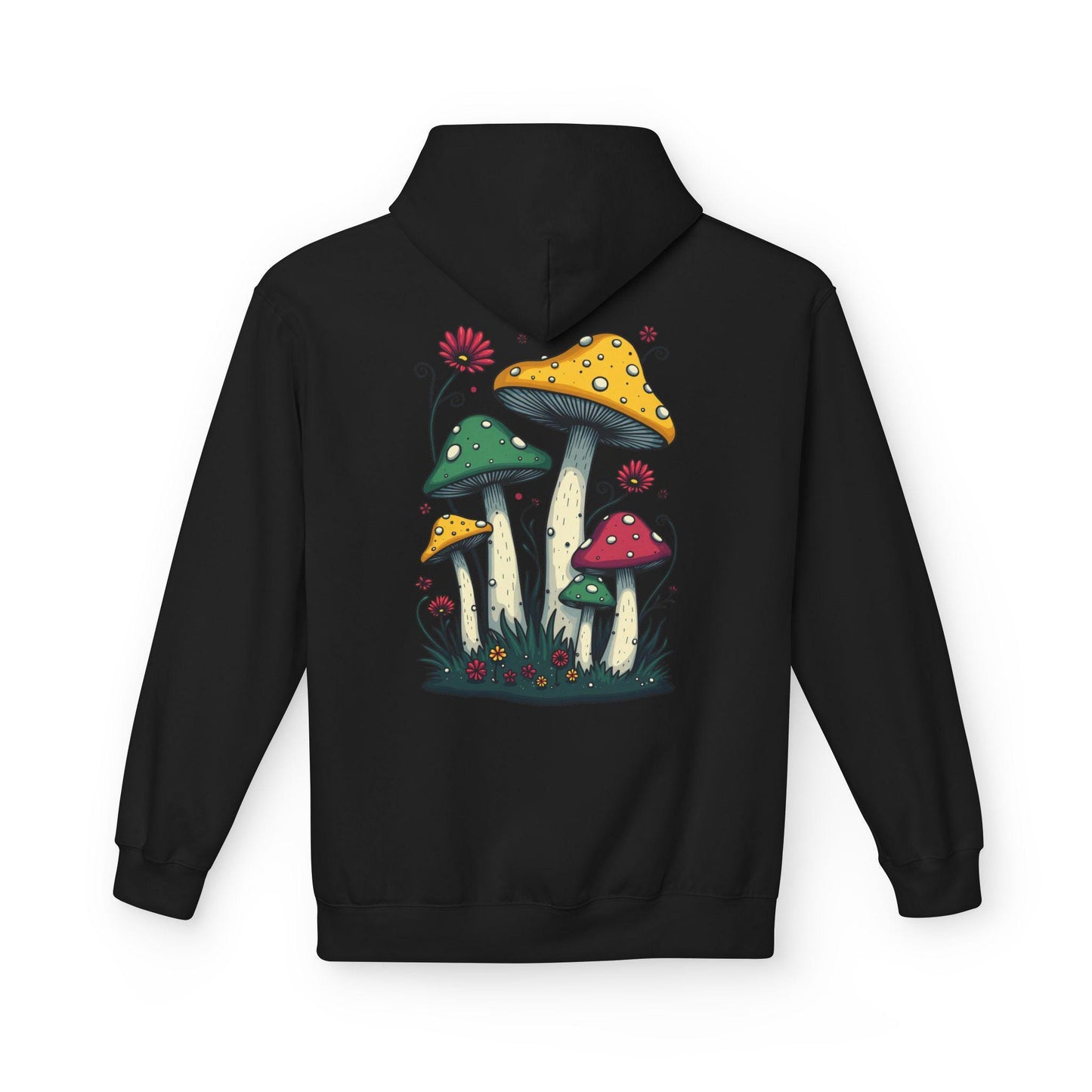 Mush-Love Collection Hoodie - Unisex Hoodie with Unique Mushroom Design on Back - Signature Mush-Love Logo - Eco-Friendly Fashion