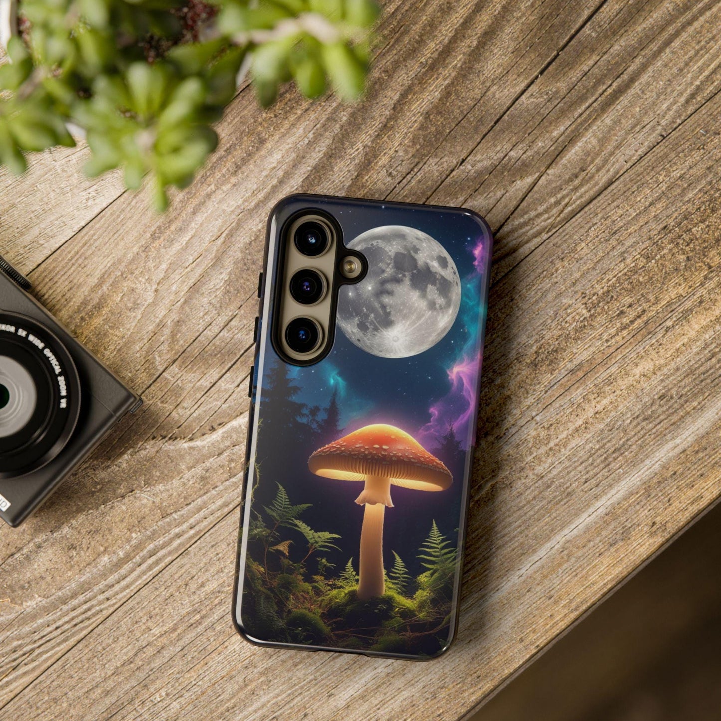 Moonlit Mushroom Tough Case for Samsung S25S24 | Enchanted Forest Design, Celestial Mushroom, Unique Phone case, Magical Forest Phone Case