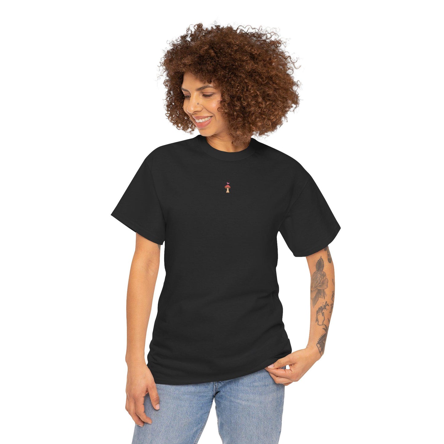 Mushroom Mindscapes T-shirt | Nature-Inspired Art Shirt | Black & White Mushroom Design | Unisex Graphic Tee | Eco-Friendly Fashion